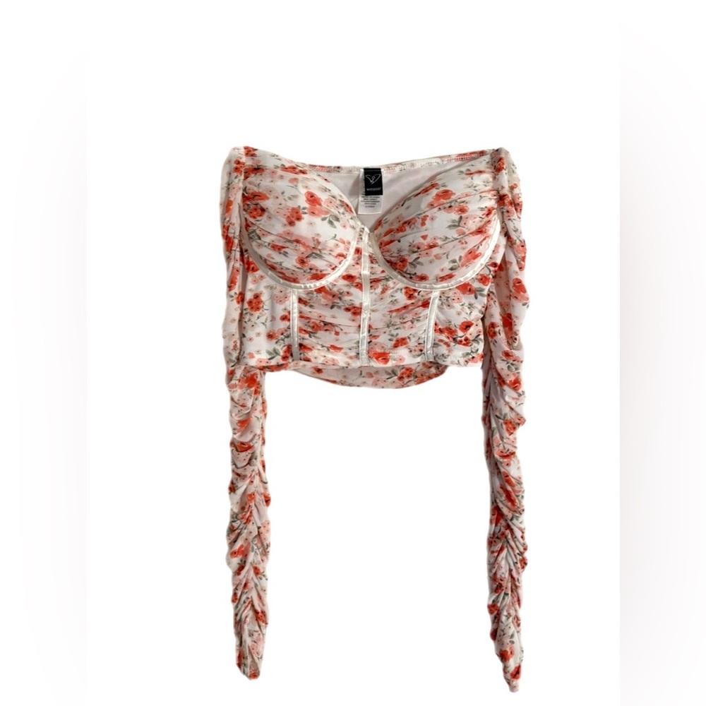 Windsor Floral Ruched Off Shoulder Corset Top Coquette Fairy Feminine Milkmaid